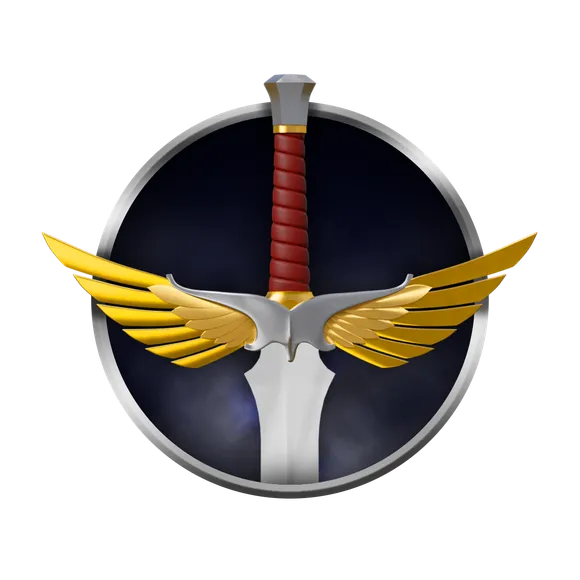Argentum Online emblem: a sword framed by golden wings